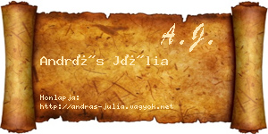 András Júlia névjegykártya
