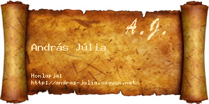 András Júlia névjegykártya